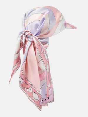 Șapcă de mătase cu imagine Pucci roz