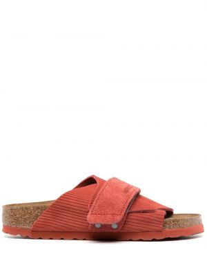 Sandale din piele de căprioară Birkenstock roșu