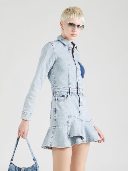 Priliehavé košeľové šaty Karl Lagerfeld Jeans modrá