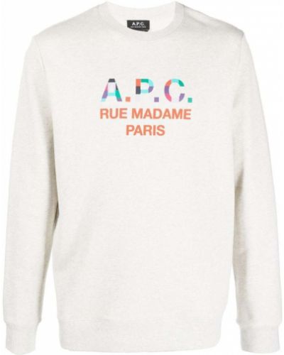 Sweatshirt aus baumwoll mit print A.p.c. beige