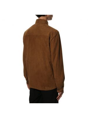 Замшевая рубашка Loro Piana коричневая