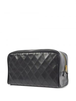 Dygsniuota kosmetikos krepšys Chanel Pre-owned juoda