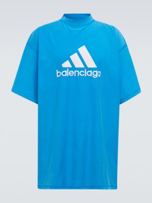 Памучна тениска Balenciaga синьо