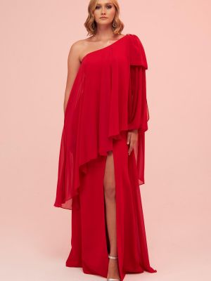 Šifonové večerné šaty Carmen červená