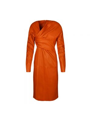 Sukienka midi Bottega Veneta - Pomarańczowy