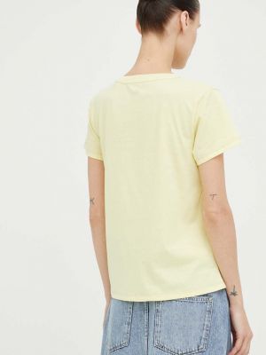 Bavlněné tričko Levi's žluté