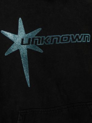 Bluza z kapturem z nadrukiem w gwiazdy Unknown czarna