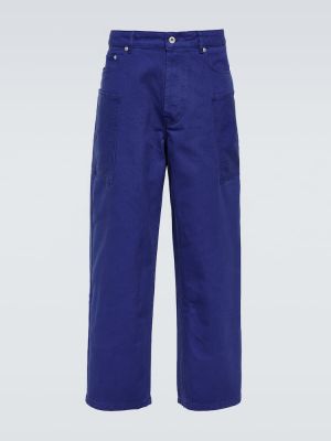 Bombažne ravne hlače Kenzo modra
