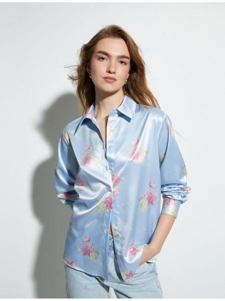 Φλοράλ σατέν πουκάμισο με κουμπιά Koton