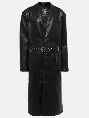 Кожено палто от изкуствена кожа Y Project черно