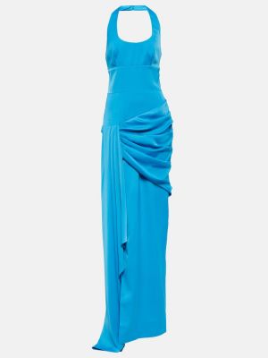 Saténové dlouhé šaty Rasario modrá
