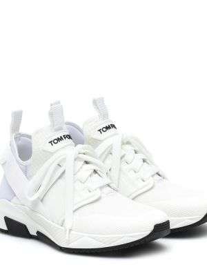 Sneakersy skórzane Tom Ford białe