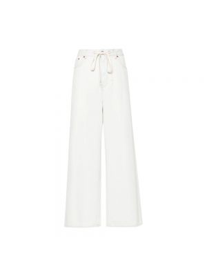 Spodnie z wysoką talią Mm6 Maison Margiela białe