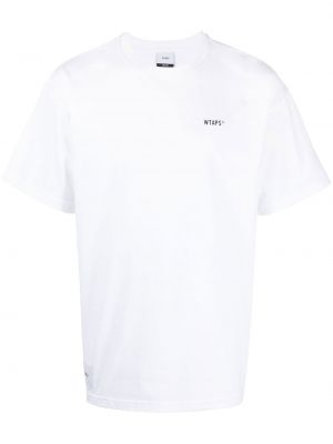 Тениска с принт с кръгло деколте Wtaps бяло