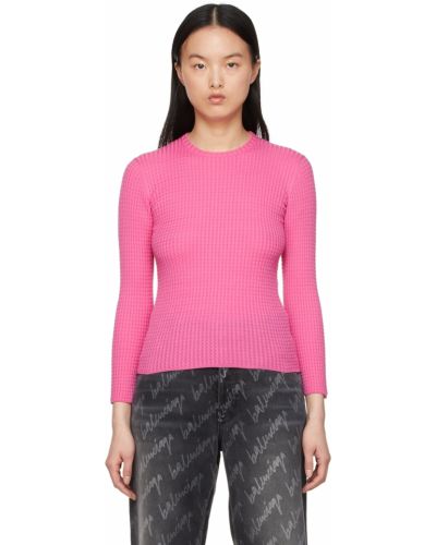 Sweter wełniany Balenciaga, różowy