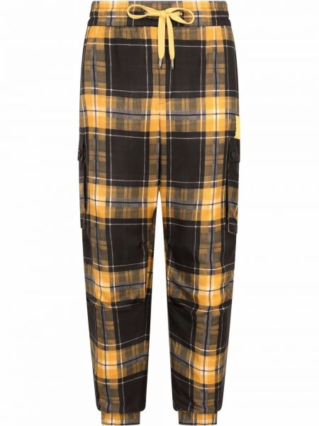 Pantalones con cordones a cuadros Dolce & Gabbana amarillo