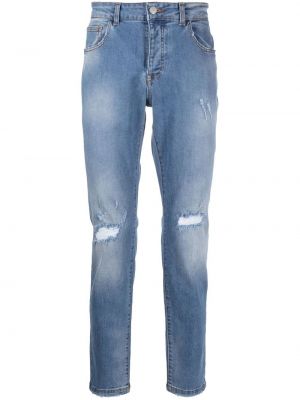 Jeans skinny effet usé Manuel Ritz bleu
