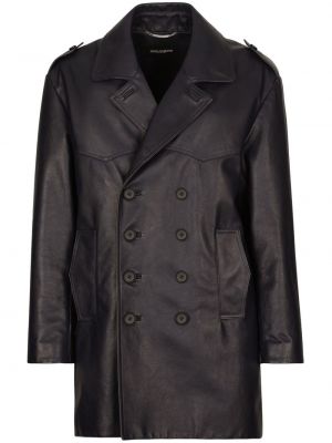 Manteau en cuir Dolce & Gabbana bleu