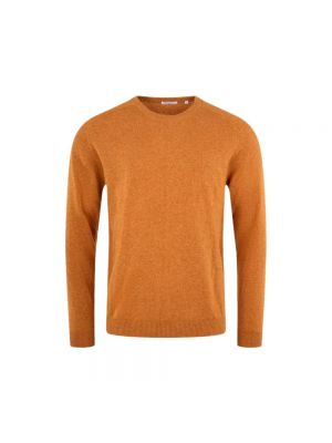 Dzianinowy sweter bawełniany Knowledge Cotton Apparel pomarańczowy