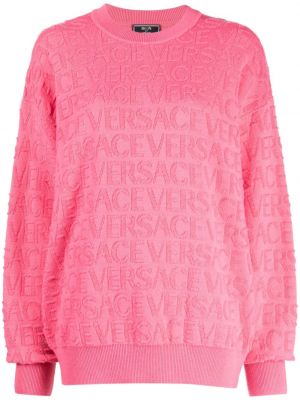 Вълнен пуловер Versace розово