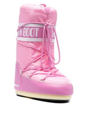 Botas de nieve con cordones acolchadas Moon Boot rosa