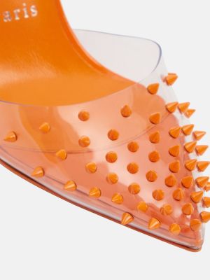 Pantofi cu toc din piele Christian Louboutin portocaliu