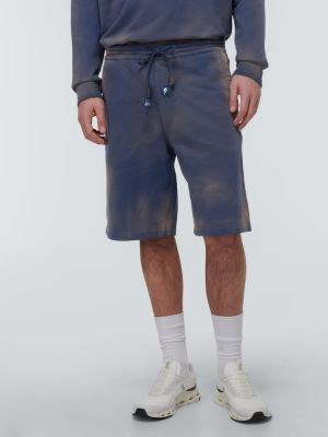 Pantaloncini di cotone in jersey Loewe blu