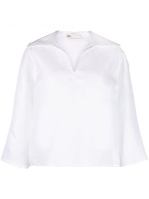 Копринена риза Tory Burch бяло