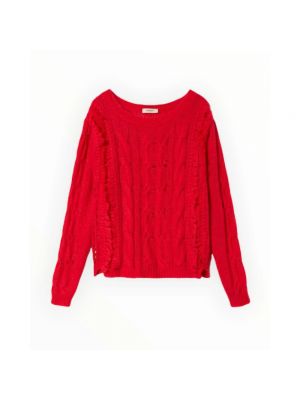Sweter z okrągłym dekoltem Twinset czerwony