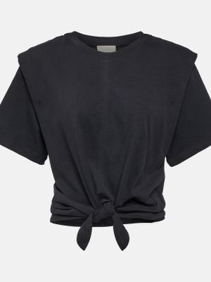 Βαμβακερή βαμβακερή μπλούζα Isabel Marant μαύρο