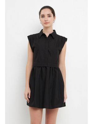 Платье-рубашка English Factory черное