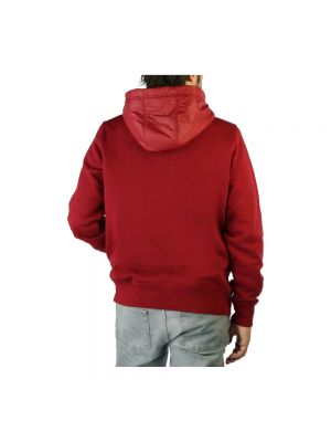 Bluza z kapturem w jednolitym kolorze Tommy Hilfiger czerwona