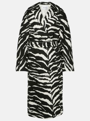 Cappotto di cotone con stampa zebrato Alaïa
