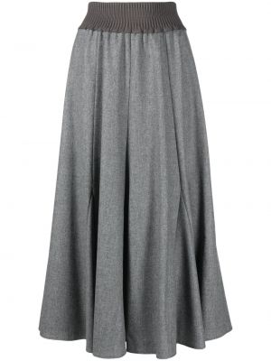 Plisovaná midi sukňa Agnona sivá