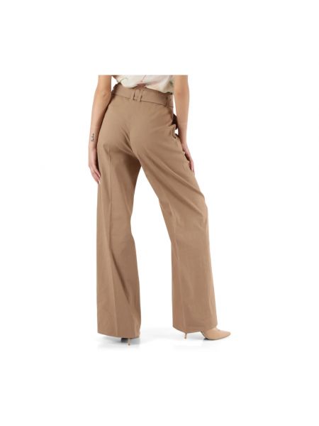 Pantalones de lino de viscosa Boss marrón