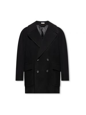 Czarny płaszcz wełniany Alexander Mcqueen
