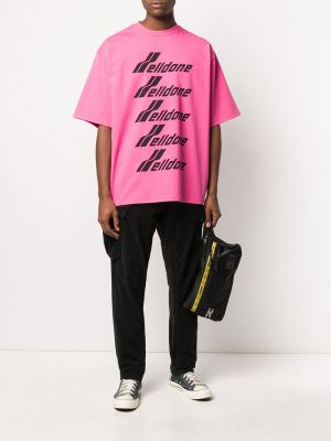 T-shirt à imprimé oversize We11done rose