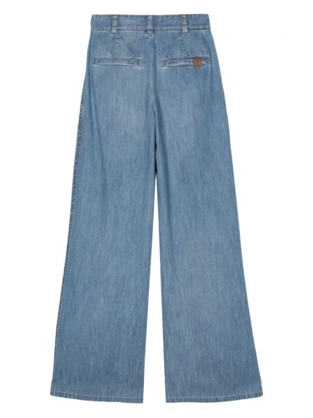 Jeans ausgestellt mit plisseefalten Brunello Cucinelli blau