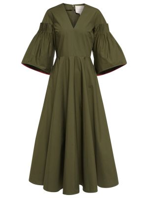 Bavlněné midi šaty Roksanda - zelená