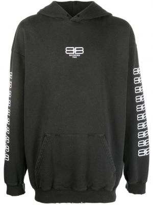 Oversize hoodie mit stickerei Balenciaga schwarz