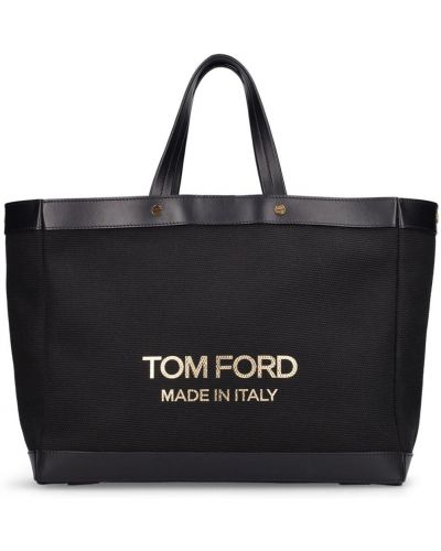 Shopperka skórzana Tom Ford czarna