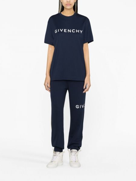 Kokvilnas t-krekls ar apdruku Givenchy zils