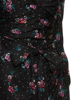 Žakárové hedvábné mini šaty Alessandra Rich černé