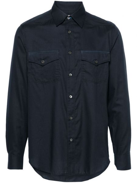 Bavlnená dlhá košeľa Paul Smith modrá