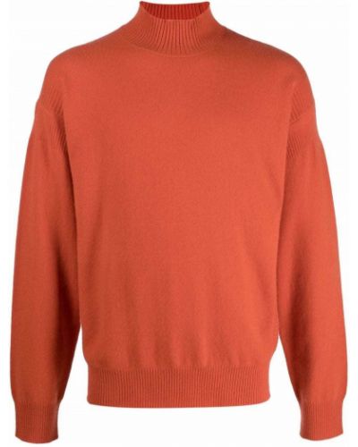 Jersey cuello alto de punto con cuello alto de tela jersey Z Zegna naranja