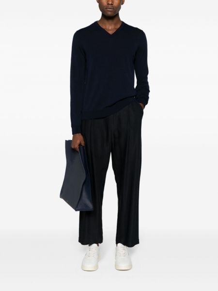 Pullover aus baumwoll mit v-ausschnitt Zanone blau