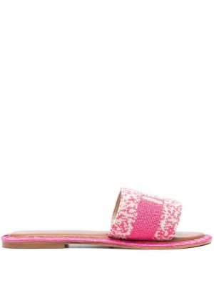 Ниски обувки с мъниста De Siena Shoes розово