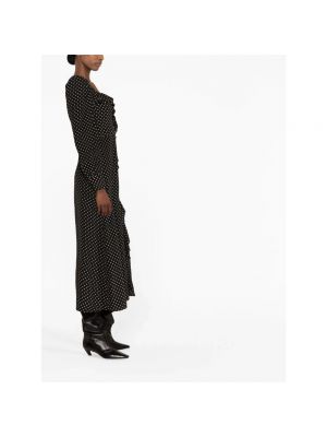 Jedwabna sukienka długa w grochy Alessandra Rich czarna