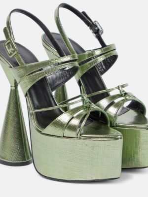 Sandale din piele cu platformă D'accori verde