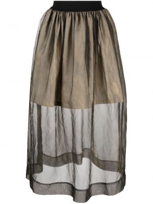 Průsvitné hedvábné midi sukně Uma Wang